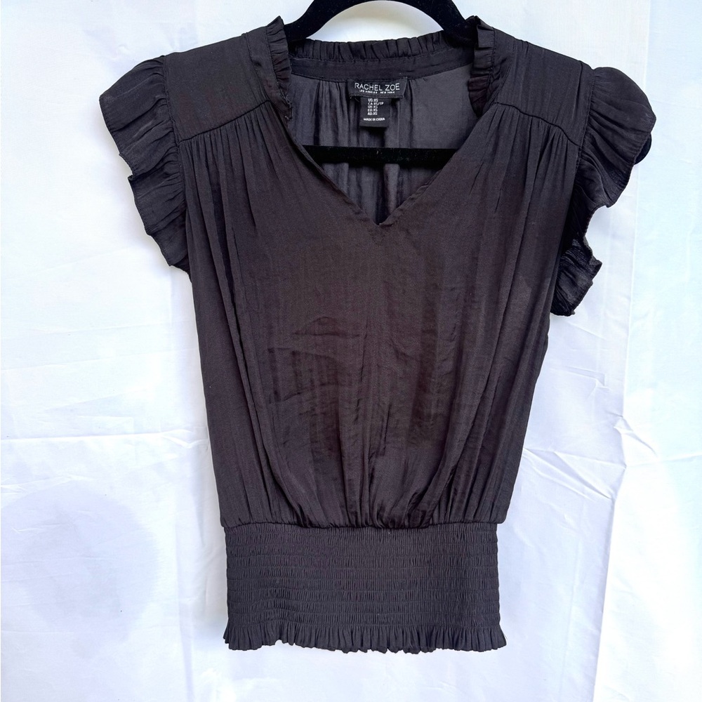 Racheal Zoe blouse short flutter sleeve